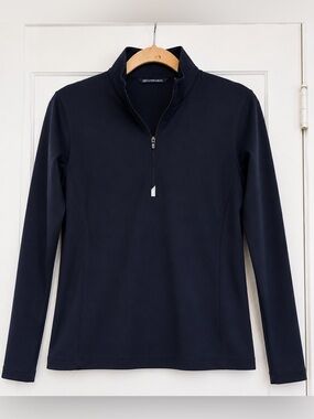 NWT Cutter & Buck Traverse Stretch Quarter Zip Pullover Womens Medium Navy Blue